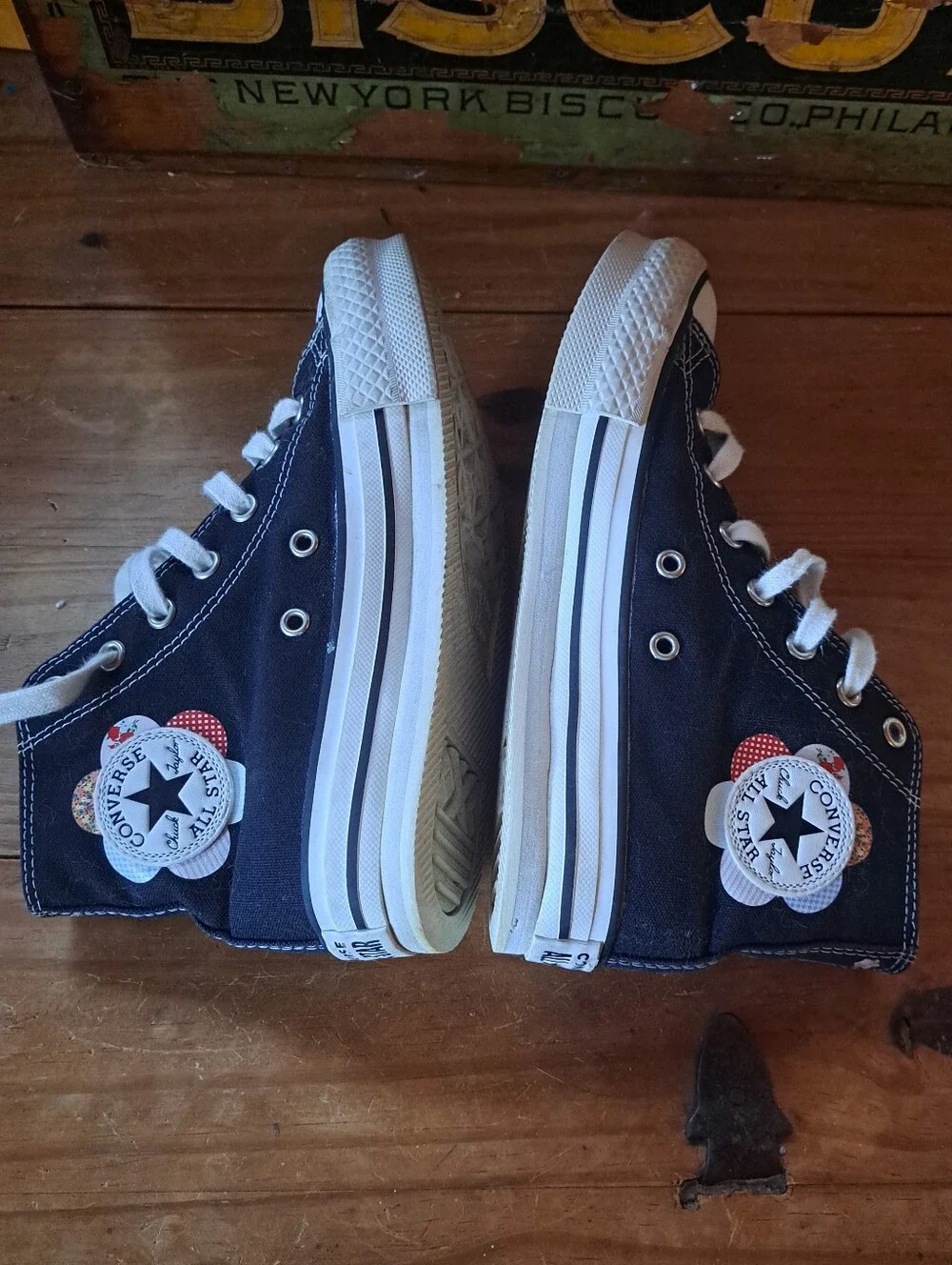 Converse Chuck Taylor All Star Platform Sneakers Kid's Size 3 Crafted Patchwork